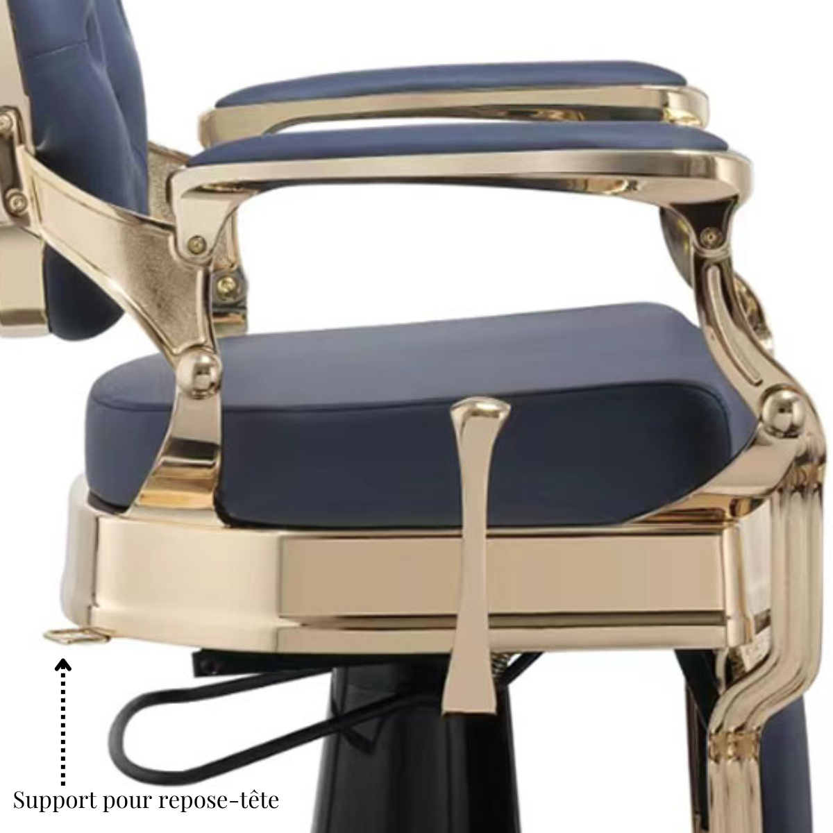 Fauteuil Barbier Florence Bleu Or